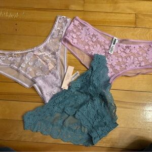 Victoria's Secret Lace Panties - Lavender and Teal medium